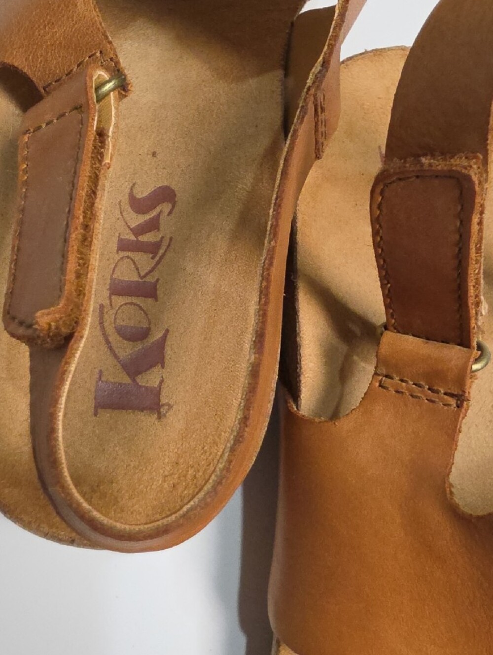 Korks by Kork-Ease Tan Leather Slingback Comfort Sandals - Size 7 - Picture 10 of 10